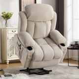 Power Lift Recliner Chair with Heat and Massage Electric Fabric Recliner Chair for Elderly with Side W1521P303189