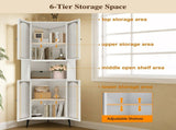 70.87'' Corner Cabinet, Metal Storage Cabinet with Doors and Adjustable Shelves, Corner Organizer W3387P499390