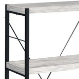 Antique White and Black 3-shelf Bookcase B062P185716