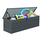 ZNTS 260 Gallon Metal Outdoor Deck Box Waterproof, Extra Large Patio Storage Box with Lockable Storage W2556P211281