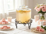 2.5 Gallon Glass Beverage Dispenser, Drink Dispenser with Metal Stand & Stainless Steel Spigot, 81866053