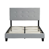 Full Size Upholstered Platform Bed Frame with pull point Tufted Headboard, Strong Wood Slat Support, W2297P284327