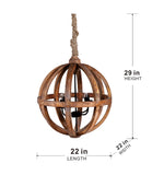 4 - Light Wood Chandelier, Hanging Light Fixture with Adjustable Chain for Kitchen Dining Room Foyer W2078138926