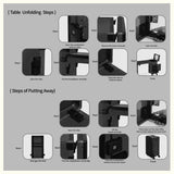 Portable Nail Art Table w/ LED Mirror, Bluetooth, Lockable Drawers, Telescopic Pole - Folding 99919600