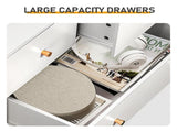 25.98"*15.75"*43.7" 5-Tier 6-Drawer Cabinet Drawer Dresser with Gold Handles White 88303918
