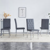 4 piece set of gray armless dining chairs brings a touch of elegance and mystery to the dining area W1151132006