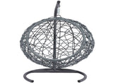 Cat Swing Bed with Stand & Cushion, Cat Egg Chair with Rattan Wicker Appearance, Indoor Hanging 05489427