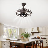 Best sells Modern Enclosed Fan Indoor with Remote Control and Bladeless Rust Red Industrial W159268333