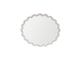 White Scalloped Round Wall Mirror, Wavy Frame for Living Room/Bedroom/Bathroom Decor W3081P391521