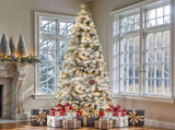 7.5ft Pre-lit Snow Flocked Pencil Christmas Tree with 1000 Branch Tips & 350 Lights, Remote Control, 73760358