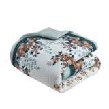 King/Cal King 5 Piece Cotton Floral Comforter Set with Throw Pillows B035128864