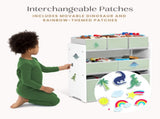 Design & Store 6 Bin Toy Storage Organizer with Interchangeable Patches, Green/Pink 85588456