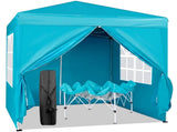 6.5X6.5FT Two Doors & Two Windows Practical Waterproof Right-Angle Folding Tent Lake blue 84886364