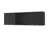 Shelton 59-inch Two Center Glass Doors Wall Cabinet Black Wengue B06280518