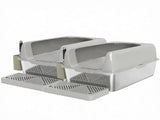 Light Gray 2 Pack High Sided Stainless Steel Litter Box Anti-Urine Leakage for Multi-Cat 51352422