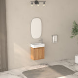 16" Small Bathroom Vanity Wall Mounted,Small Acacia Solid Wood Bathroom Vanity with White SMC Resin W2011P307016