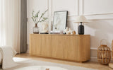 Sideboard Storage Cabinet TV Stand with wave pattern Buffet Cabinet Wooden Vertical Striped Cabinet W1162P323742