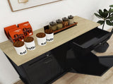 Two Drawers and Two-Compartment Tilt-Out Trash Cabinet Kitchen Trash Cabinet-Black W1120127329