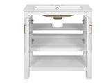 24" Modern Bathroom Vanity with Elegant Twill Design & Soft-Close Hinges, Bathroom Cabinet with Back N710P446535K