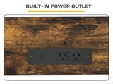 94.49" Console Table, Melamine Laminated MDF & Metal Frame, Built-in Power Outlet, Narrow Entryway 31267265