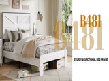 Full Bed Frame Headboard , Wood Platform Bed Frame , Noise Free,No Box Spring Needed and Easy W636P305736