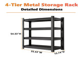 4-Tier Adjustable Storage Rack, Practical Metal Shelving Unit for Home & Office Organization, 75265994