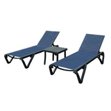 ZNTS Outdoor Lounge Chair, Aluminum Plastic Patio Chaise Lounge with Side Table & 5 Position Adjustable W1859P149683