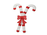 Lighted Candy Cane and Red Bowknot Christmas Decorations, Pre-lit 2D Holiday Decor with 100 Warm 14090929