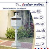 ZNTS Mailbox Cast Aluminum White Mail Box Postal Box Security Heavy Duty New W2505P151719