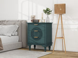 Hollow-Carved 3 Drawer Dresser Storage Chest with Metal Handles For Living Room Bedroom W688P145776