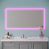 ZNTS 48X24 inch LED Bathroom Mirror with Lights Backlit RGB Color Changing Lighted Mirror for Bathroom W1820122114