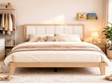 Full Bed Frame with Headboard, Platform Bed with Wooden Slats, No Box Spring Needed, Easy 01947303