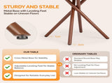 37.4 Inch Round Dining Table for 4-6 People, Cross X Metal Leg Kitchen Dinner Table with Adjustable 92177878