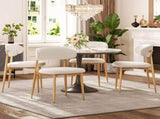 Dining Chairs Set of 2, Metal Kitchen Chairs with Modern Fabric Upholstered for Dining Room, Beige 78631673