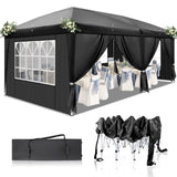 ZNTS 3 x 6m Four Windows Practical Waterproof Folding Tent Black 83265586