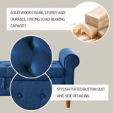 62" Bedroom Tufted Button Storage Bench, Modern Fabric Upholstered Ottoman, Window Bench, Rolled Arm W1853112514
