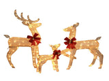 3pcs 4FT 30.00V 3.60W Family Elk Champagne Iron Frame Courtyard Elk Decoration 85433522