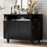 U_Style Curved Design Storage Cabinet made of Fraxinus Mandschuric Solid Wood Veneer, Featuring Four N711P247437B