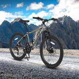 24 Inch Mountain Bike Boys Girls, Steel Frame, Shimano 21 Speed Mountain Bicycle with Daul Disc 71881206