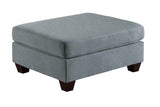Living Room Furniture Cocktail Ottoman Grey Linen Like Fabric 1pc Plush Ottoman Wooden Legs B011104192