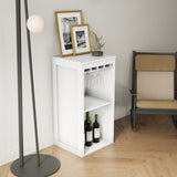 WHITE color modular wine bar Cabinet with Storage Shelves with Hutch for Dining Room W331P242729