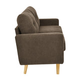 67.7" Wide Mid-Century Modern Upholstered Tufted Loveseat Sofa With Wooden Legs B343P339289