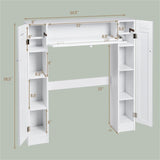 White Bathroom Cabinet/Over The Toilet Storage Cabinet with 2 Cabinets 57222756