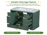36" Bathroom Vanity without Sink, Cabinet Base Only, Six Drawers, Multi-Functional Drawer Divider, WF307973AAF