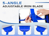 29 x 18in Adjustable T-Handle Snow Plow with Inflatable Wheels, Heavy Duty Human-Powered Manual Snow 89149481