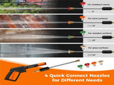 Orange Black 2300 PSI Electric Pressure Washer with 4 Quick-Connect Nozzles & Soap Bottle, 1900W 28713643