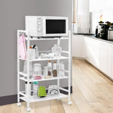 ZNTS Widen 4 Tiers Multi-functional Storage Cart Ivory White 51202437