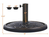 18" Umbrella Base Stand with Flower Petal Pattern, Bronze 38132583