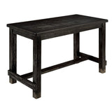 Antique Black Bold Distressed 1pc Bar Table Dining Room Furniture Center Beam for Support / Footrest B011P189949