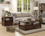 Walnut 2-Drawer End Table B062P209058
